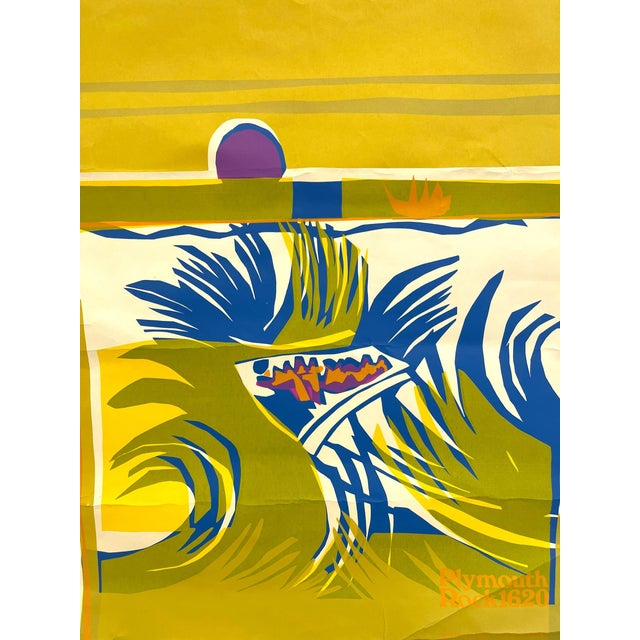 Vintage 1967 Plymouth Rock 1620 Poster, Osborn/Woods New World Series 7a, Mid Century Modern Graphic Print For Sale - Image 4 of 11