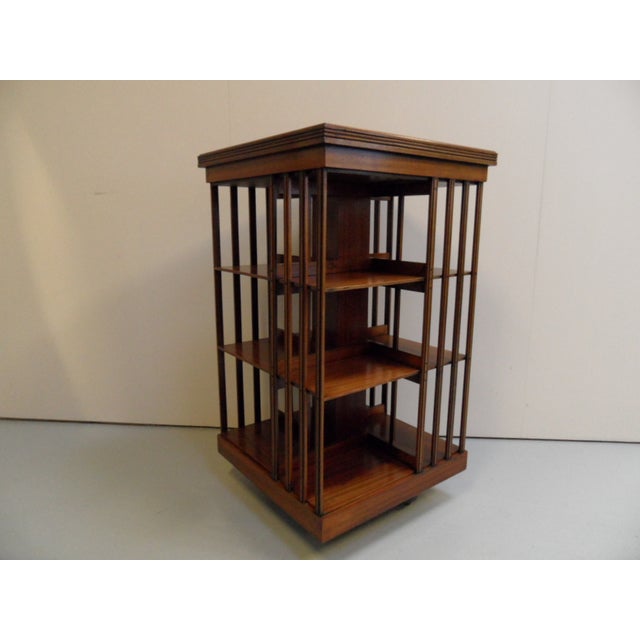 Brown Antique Mahogany Revolving Bookcase For Sale - Image 8 of 12
