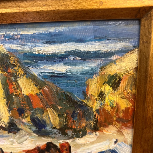 20 Th Century Italian School Impressionist Style Oil on Canvas Seascape View Signed Framed For Sale - Image 11 of 11