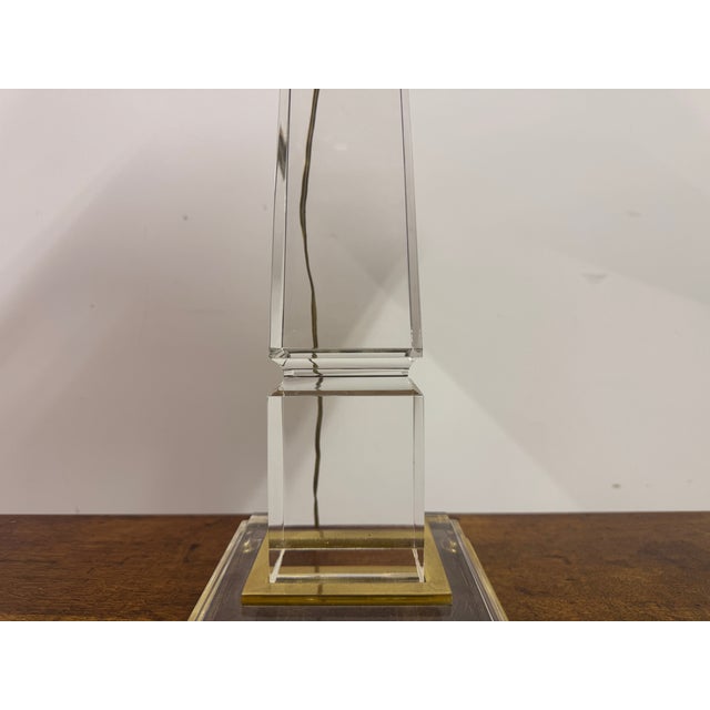Metal Acrylic and Brass Table Lamp in the style of Sandro Petti, 1970s For Sale - Image 7 of 13