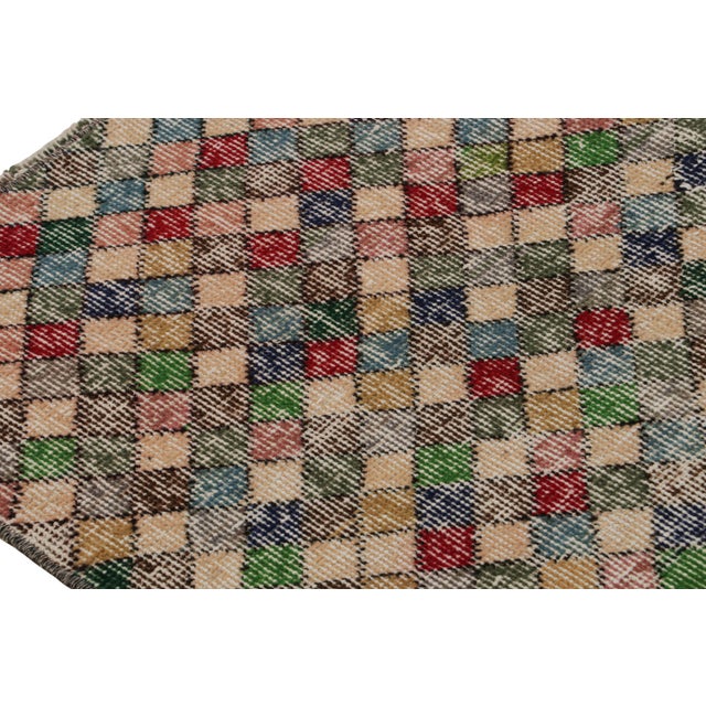 1960s 1960s Vintage Zeki Müren Art Deco Runner Rug With Geometric Patterns For Sale - Image 5 of 7