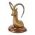 Mid 20th Century Huge Brass Gazelle Bust on Wood Single Bookend Made in Spain For Sale