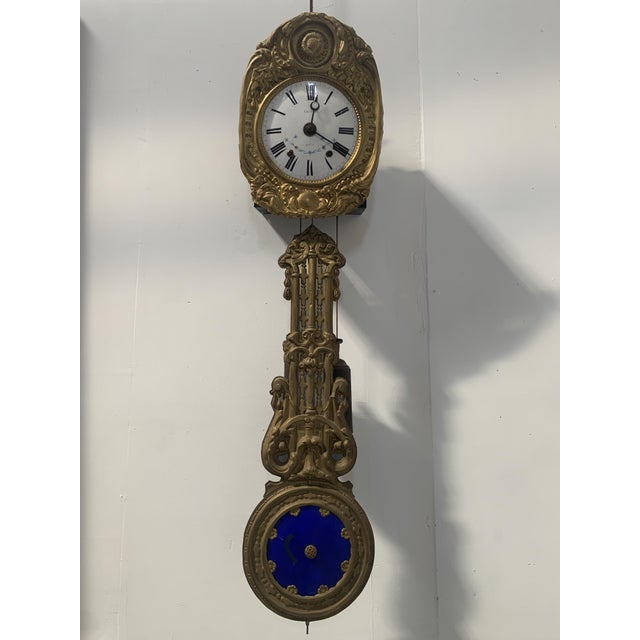 Louis XV Style Grandfather Clock in Stamped Brass For Sale - Image 10 of 10
