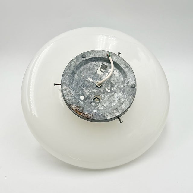 Large Italian Opaline Glass Flush Mount, 1970s For Sale - Image 13 of 14