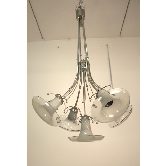 Murano Glass Chandelier and Floor Lamp by Mazzega, 1970s, Set of 2, in Very Good conditions. Designed 1970 to 1979 This...