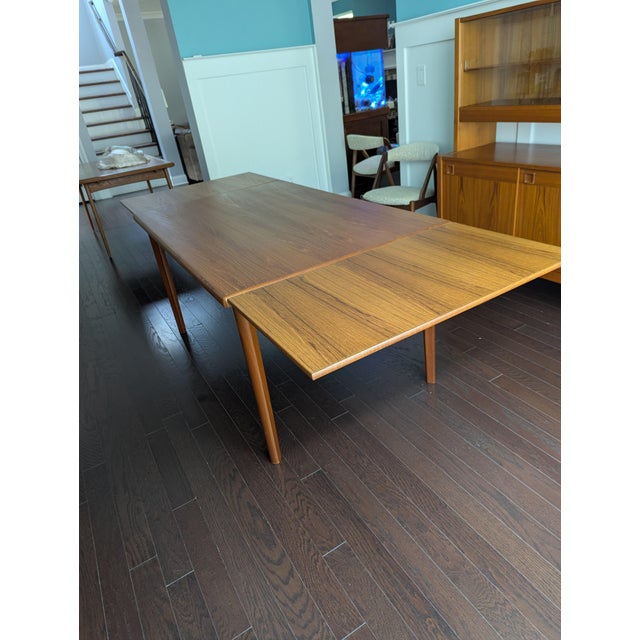 Vintage 1960s Danish Modern Teak Draw-Leaf Dining Table by Brdr. Furbo For Sale - Image 11 of 18