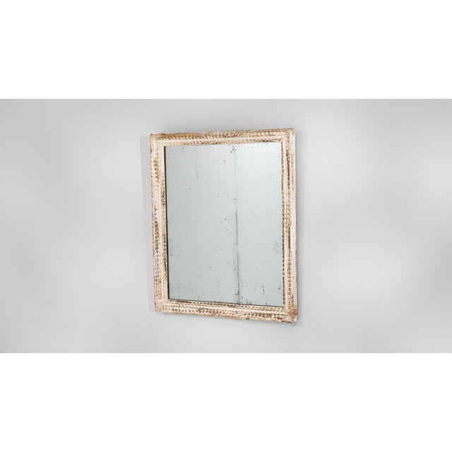 19th Century France Cream Wood Mirror For Sale - Image 9 of 10