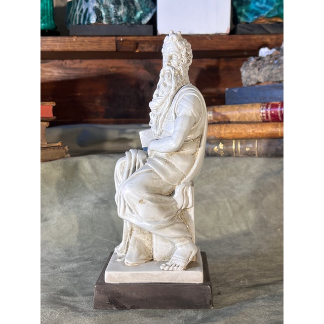 Grand Tour Grand Tour Revival St. Vintage Classical Painted Moses Figure After Michelangelo For Sale - Image 3 of 6