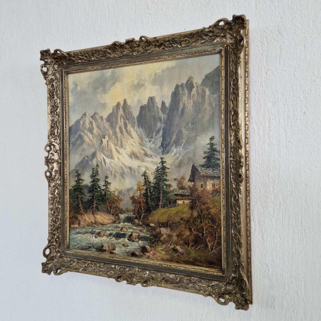 Jakob Hecker, Alpine Landscapes, Oil Painting, Framed For Sale - Image 6 of 9