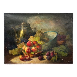 Alfred-Arthur Brunel De Neuville, Bodegón De Frutas, 1800s, Oil on Canvas For Sale