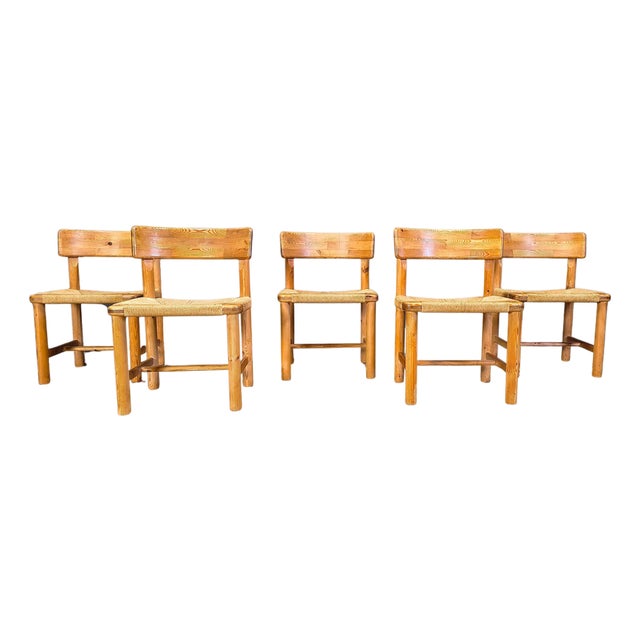 Pine Wood Dining Chairs by Rainer Daumiller for Hirtshals Savvaerk, 1970s, Set of 5 For Sale
