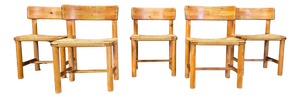 Pine Wood Dining Chairs by Rainer Daumiller for Hirtshals Savvaerk, 1970s, Set of 5