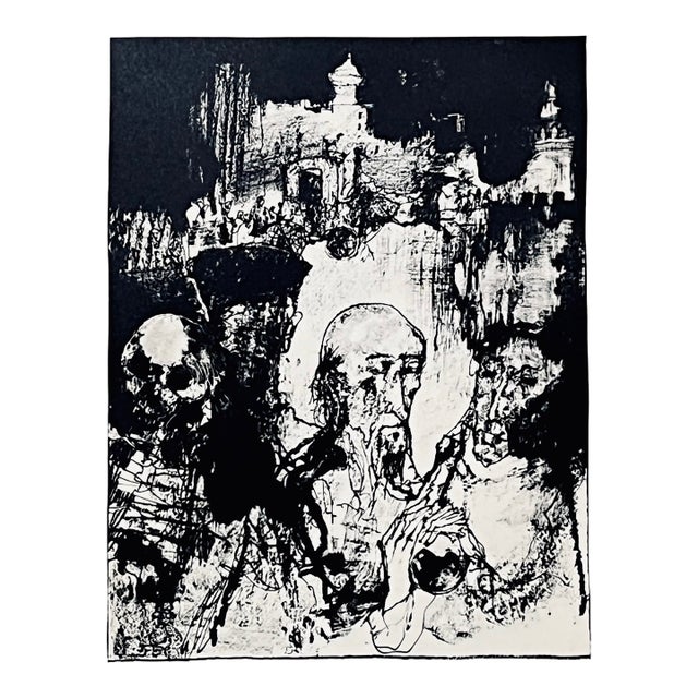 Jean Jansem Original Lithograph Les Justes 2 1969 For Sale