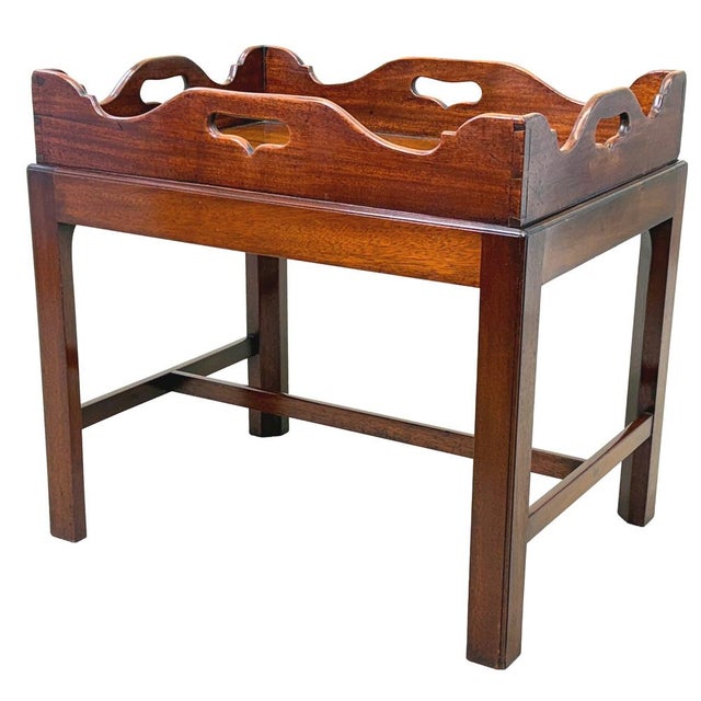 Georgian Mahogany Rectangular Tray on Stand, 1800 For Sale - Image 14 of 14