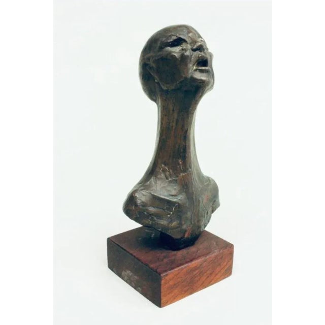 1970s Vintage Bronze Abstract Bust Sculpture (7.25” High) For Sale - Image 5 of 8