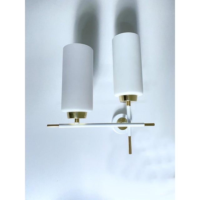 Mid-Century Modern Vintage Opaline Glass Sconces from Lunel, 1960s, Set of 2 For Sale - Image 3 of 16