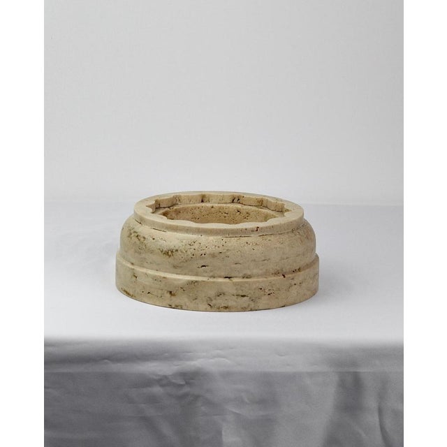 Handmade Column Vase in Satin Travertino Marble by Fiammetta V. For Sale - Image 4 of 18