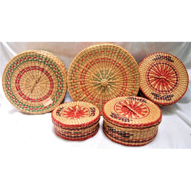 Vintage Sweet Grass Nesting Baskets Set of 5 Chairish
