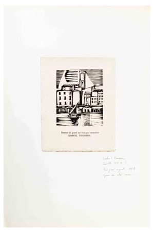 Gabriel Fournier, The Cityscape, Woodcut, Early 20th Century