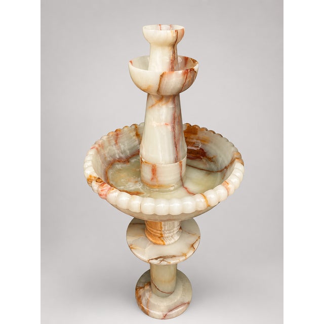 Modern Handcrafted Multicolor Onyx Water Fountain – 45 Inches Tall For Sale - Image 3 of 6