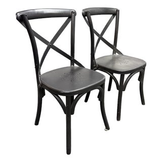 Restoration Hardware Metal Madeleine Side Chairs, Pair For Sale