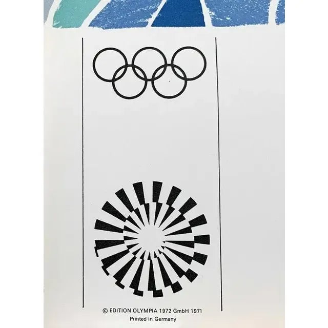 David Hockney, Olympische Spiele Munchen, Official Olympic Artist Poster, 1972 Original For Sale - Image 4 of 4