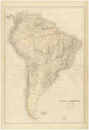 Map of South America, 1882
