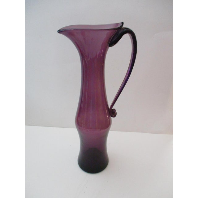 Blenko Lilac Purple Glass Pitcher Vase Chairish