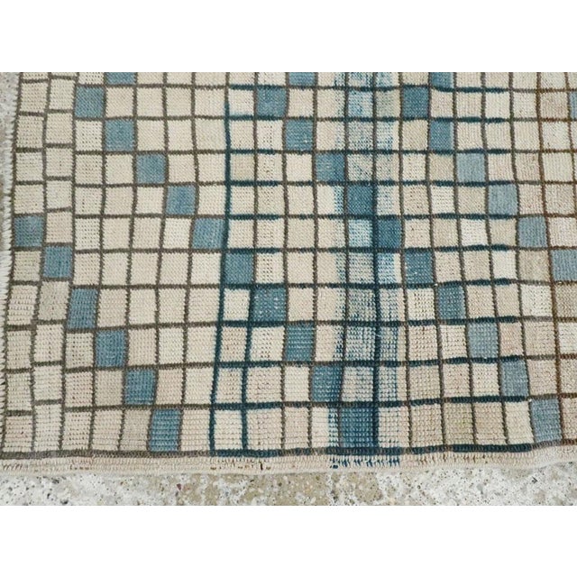 Textile Galerie Shabab Collection Mid-20th Century Handmade Turkish Anatolian Modernist Small Runner For Sale - Image 7 of 9
