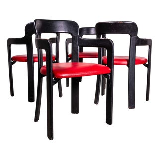Vintage Ebonised Upholstered Armchairs by Bruno Rey, 1970s, Set of 4 For Sale