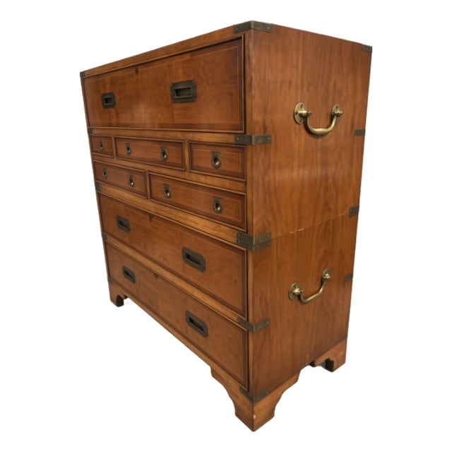 Vintage Campaign Dresser With Brass Hardware For Sale