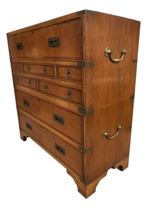 Vintage Campaign Dresser With Brass Hardware