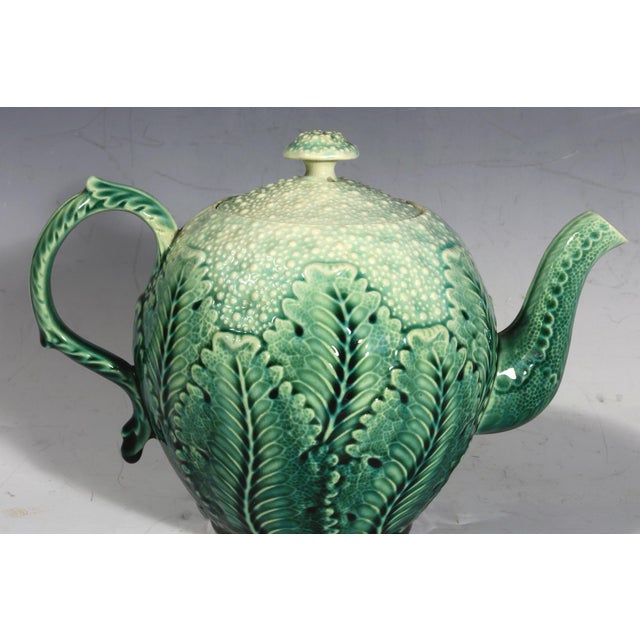 American American Etruscan Majolica Teapot in the Form of a Cauliflower For Sale - Image 3 of 8