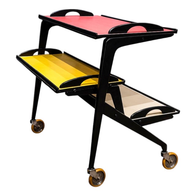 Bar Cart in Hardwood by Carlo Hauner & Martin Eisler for Moveis Artesanal, 1950s For Sale