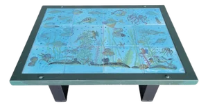 Tile Top Coffee Table Undersea or Fish Tank Nautical Theme