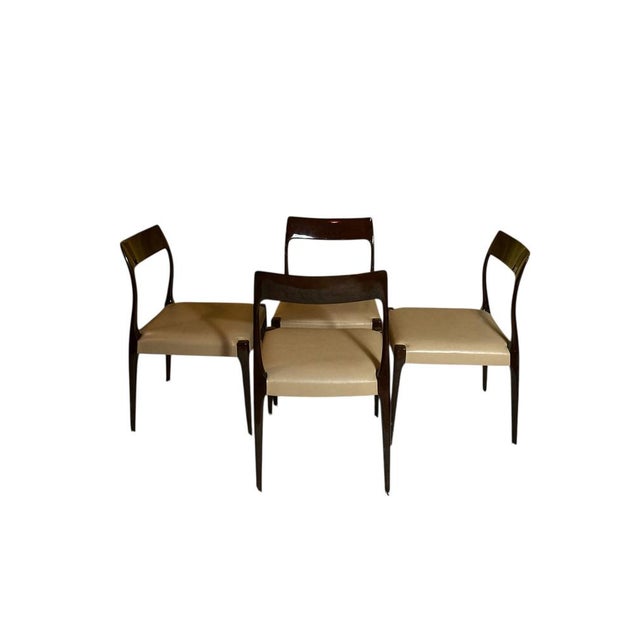 Wood Mid-Century Modern Laquered Dining Chairs, 2005, Set of 4 For Sale - Image 7 of 11
