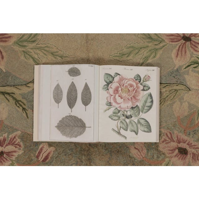 Green Antique Hooked Rug With Oval Medallion & Pastel Florals in Green - Rug & Kilim For Sale - Image 8 of 11