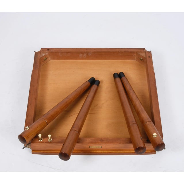 Mid-Century Italian Walnut and Brass Rectangular Coffee Table, 1960s For Sale - Image 9 of 16