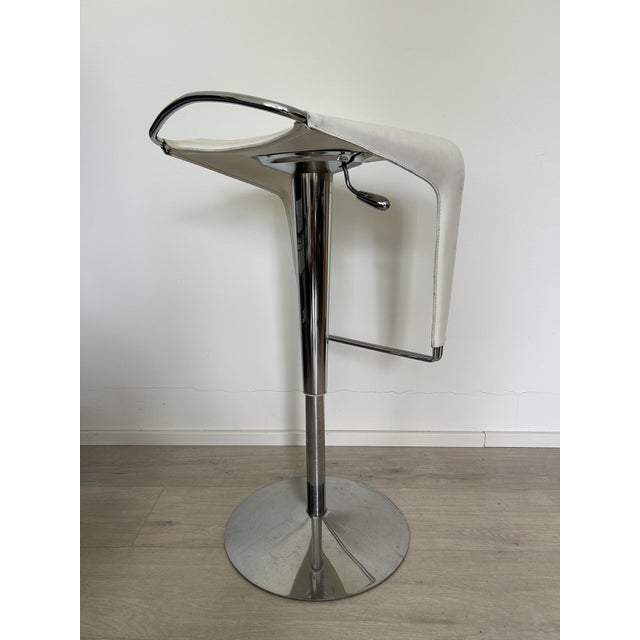 Animal Skin Vintage Italian Leather Bar Stool, 1980s For Sale - Image 7 of 12