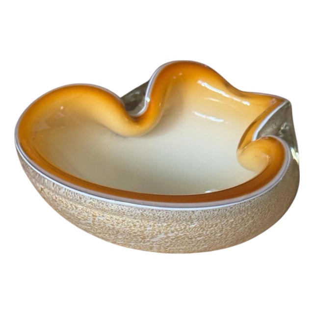 Mid Century Alfredo Barbini Murano Style Art Glass Bowl/ Ashtray For Sale