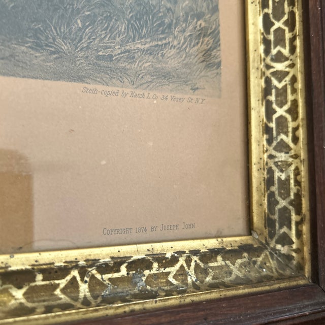1874 Framed Lithograph “Homeward” by Joseph John For Sale - Image 4 of 8