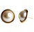 Metal 14k Yellow Gold 15.7mm White Mabe Pearl Stud Earrings, Vintage Style, A Pair For Sale - Image 7 of 9