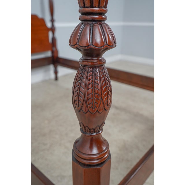 Queen Size Sheraton Design Cherry Poster Bed For Sale - Image 10 of 13