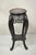 Antique Oriental Japanese Carved Wood Black Ebonized 28" Plant Stand with Lacquer Top Side Table. Item features a...