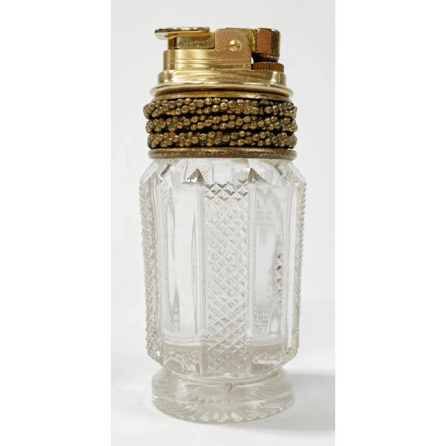 Vintage Brass and Cut Glass Table Lighter Chairish