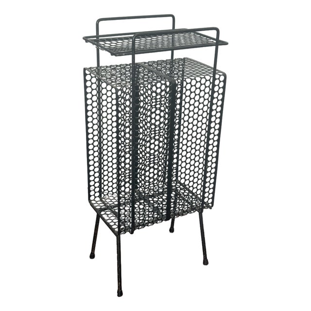 Vintage MCM Richard Galef Style Perforated Metal Mesh Stand/ Table For Sale