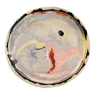 Extraordinary Gray Ground Color With Abstract Pattern French Art Moderne Savonnerie Rug For Sale