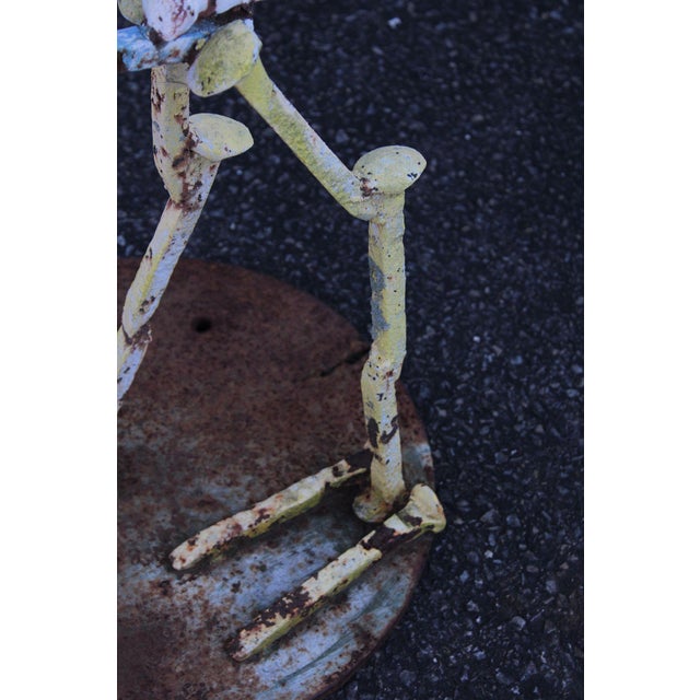 Metal Industrial Metal Rooster Sculpture Garden Statue For Sale - Image 7 of 18