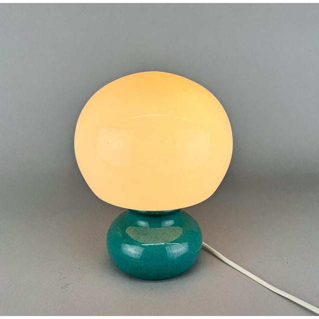 Mid-Century Glass and Ceramic Table Lamp, 1960s For Sale - Image 4 of 8