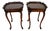 1940s Pair of English Chippendale Carved Mahogany Side Tables / End Tables For Sale